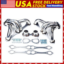 New Stainless Shorty Hugger Headers For 283-400 Small Block Chevy Street Rod Sbc