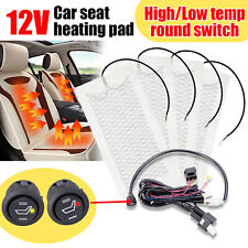 4pads Car Carbon Fiber Heated Seat Heater Kit Cushion Round Switch 2-level L6l2