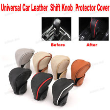 Universal Car Leather Manual Black Shift Knob Shifter Gear Protector Cover