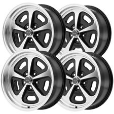 Set Of 4 Staggered-vn501 Mono Cast 15 5x4.75 Blackmachined Wheels Rims