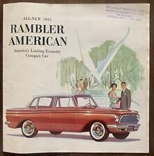 1961 Rambler American Sedan Wagon Convertible Amc Original Sales Brochure Big