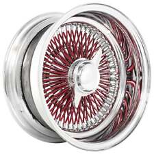 13 14 La Wire Wheels Reverse 100-spoke Straight Lace Chrome With Red Spokew79
