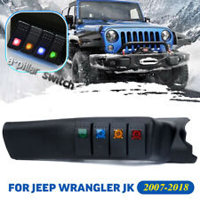 For Jeep Wrangler Jk 2007-2018 Black Left Side A-pillar 4 Switch Pod Panel Kit