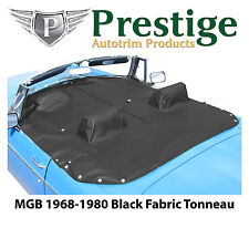 Mgb Tonneau Cover Black Fabric Canvas With Headrest Pockets 1968-1980