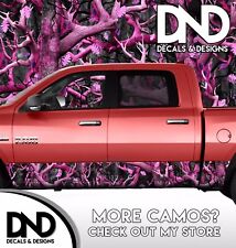 Camo Obliteration Pink Rocker Panel Wrap Graphic Decal Kit Truck Pink Camouflage