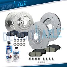 10pc Front Rear Drilled Brake Rotors Brake Pads Kit For 2014 2015 Jeep Cherokee