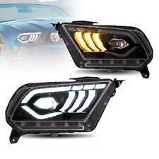 Vland Led Headlights For 2010-2014 Ford Mustang Projector Sequential Front Lamps