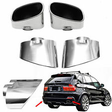 Twin Dual Exhaust Tip End Pipe Tail Trim Muffler Stainless Steel For Bmw X5 E70
