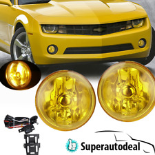4 4 Inch Round Fog Lights Chrome Housing Yellow Lens Fog Lamps Pair W Switch