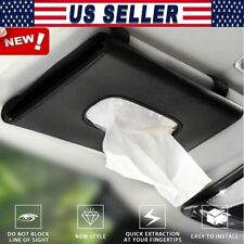Auto Car Visor Tissue Box Napkin Holder Pu Leather Backseat Paper Towel Case New