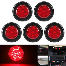 5pcs 2 Inch Round Red 7 Led Side Marker Lights Clearance Trailer Truck Rv 12v