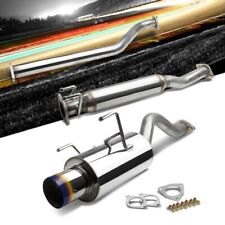 4 Round Burnt Muffler Tip Exhaust Catback System For 02-06 Acura Rsx Base 2.0l