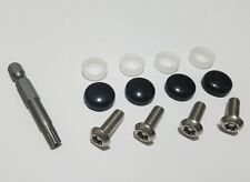 Audi Security Anti Theft Auto License Plate Screws Gloss Black Covers Bolts