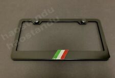 1x Italian Flag 3d Emblem Badge Black Stainless License Plate Frame Rust Free
