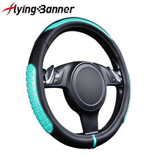 Universal 15 Car Steering Wheel Cover Massage Gel Pu Leather Mint Blue Auto Suv
