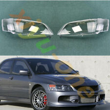 A Pair Front Headlight Lens Coverglue For Mitsubishi Lancer Evo 9th 2003-06