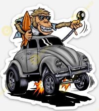 Vw Bug Sticker - Volkswagen Monkey Old School Ratfink Rat Fink Classic