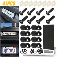 47x Anti Theft License Plate Screws Stainless Steel Bolts Caps Car Fasteners Kit