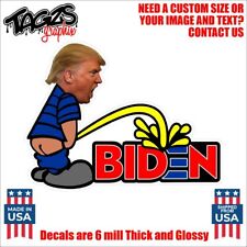 Trump Pee On Biden Funny Printed Laminated Window Decal Sticker Car Truck Suv
