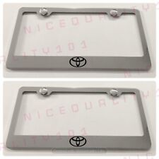 2x Toyota Stainless Steel Chrome Finished License Plate Frame Holder