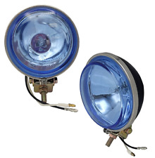 Universal 4 Round Blue Glass Lens Off Road Fog Driving Bumper Lights Lamps Kit