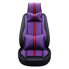 Luxury Car Seat Cover Cushion F 5-sits Auto Suv Truck Interior Leather Protector