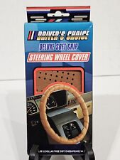 Vintage Drivers Choice Lace On Steering Wheel Cover Deluxe Soft Grip Brown