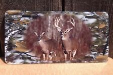 Deer Buck Camouflage Novelty License Plate Hunting Metal Auto Car Truck Tag