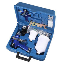 2hvlp Air Spray Gun Kit Auto Paint Car Primer Detail Basecoat Clearcoat W Case