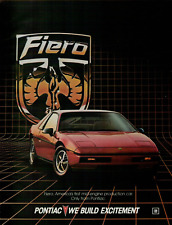 1984 Pontiac Fiero Americas 1st Mid-engine Production Car Red Vintage Print Ad