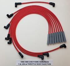 1990-1995 Chevygmc Suburban Throttle Body 7.4l 454 Tbi Red 8mm Spark Plug Wires