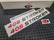 408 Stroker Decals 2pk Racing Engine Hood Valve Cover Stickers Lq4 Lq9 Ls2 Lsx
