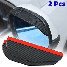 2pcs Carbon Fiber Black Mirror Rain Visor Guard For Car Auto Accessories