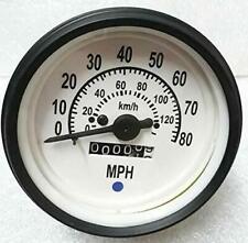 Willys Mb Jeep Speedometer 80mph Ford Gpw Cj White Face Black Bezel