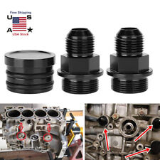 Black Block Plug Breather Fittings Kit B16 B18c Catch Can M28 To 10an For Honda